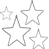 Hanger sterren kerst zwart 30 cm set van 4 | 10 stuks