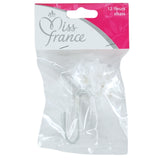 Miss france satijnen bloemen met strass wit 13 cm 12 stuks | 24 stuks