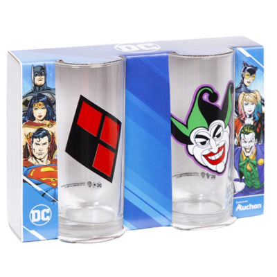 Dc glazen harley quinn joker 270 ml set van 2 | 12 stuks