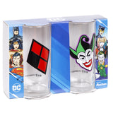 Dc glazen harley quinn joker 270 ml set van 2 | 12 stuks