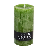 Spaas (r) stompkaars rustic olijfgroen 7 x 13 cm | 8 stuks