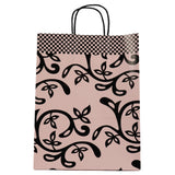 Papieren tas roze en zwart 31 cm set van 250