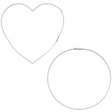 Stern fabrik decoratie hart ring zilverkleurig 20 cm 2 assorti | 30 stuks