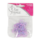 Decoratieve vlinder paars 4 cm set van 4 | 24 stuks