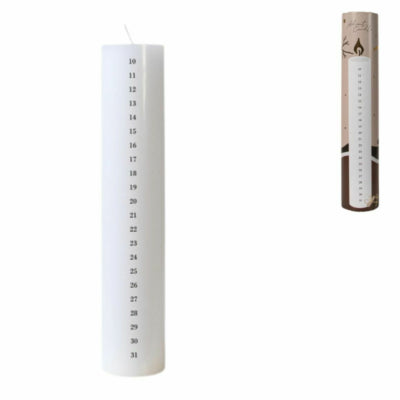 Senza adventskaars wit 5 x 25 cm | 12 stuks