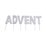 Abi decoratie kerst letterstekers advent zilverkleurig 5 cm | 24 stuks