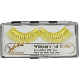 Jofrika cosmetics kunstwimpers geel glitter 9,5 cm b-keus | 60 stuks