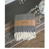 Take a plaid 14 gerecycled katoen zwart 130 x 180 cm | 12 stuks