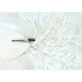 Pauw op clip glitter wit 18 cm | 12 stuks