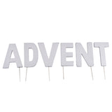 Abi decoratie kerst letterstekers advent zilverkleurig 8 cm | 24 stuks