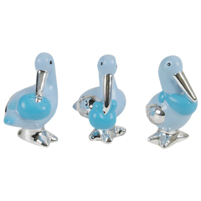 Beeld ooievaar baby blauw 7 cm 3 assorti | 24 stuks