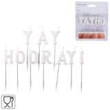 Amscan kaarsen yay hooray! 6 cm set van 11 | 24 stuks