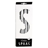 Spaas (r) dinerkaarsen zilverkleurig 2,2 x 25 cm 4 stuks | 12 stuks