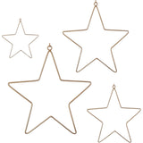 Hanger sterren kerst goudkleurig 30 cm set van 4 | 10 stuks