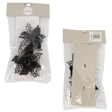 House of seasons kunstbloem op clip kerstster glitter zwart 10 cm set van 2 | 24 stuks
