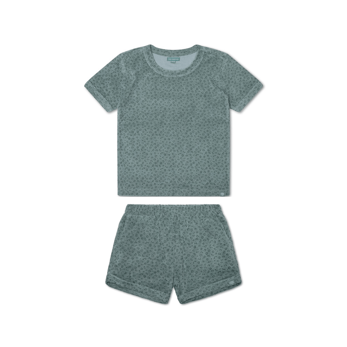 Leopard | groen jongens set strand - terry