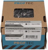 Proftec tuinhoutschroef rvs-410 lk +snijpunt torx tx20 4.0x40 24 | 200 stuks - 5207.31.25601