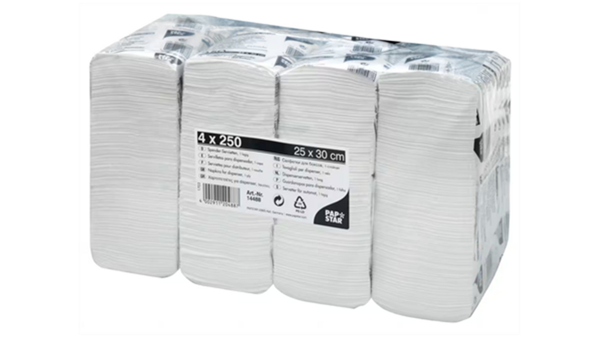 Papstar navulservetten 250stuks pak a 4 stuks