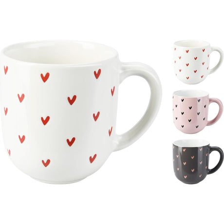 Home styling beker aardewerk hartjes 300ml