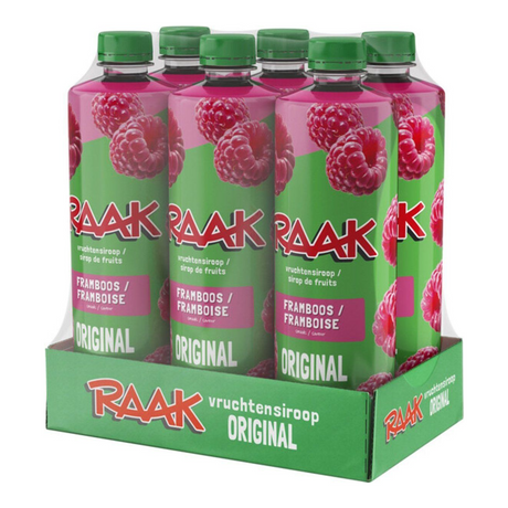 Raak vruchtensiroop framboos (6x 750ml)