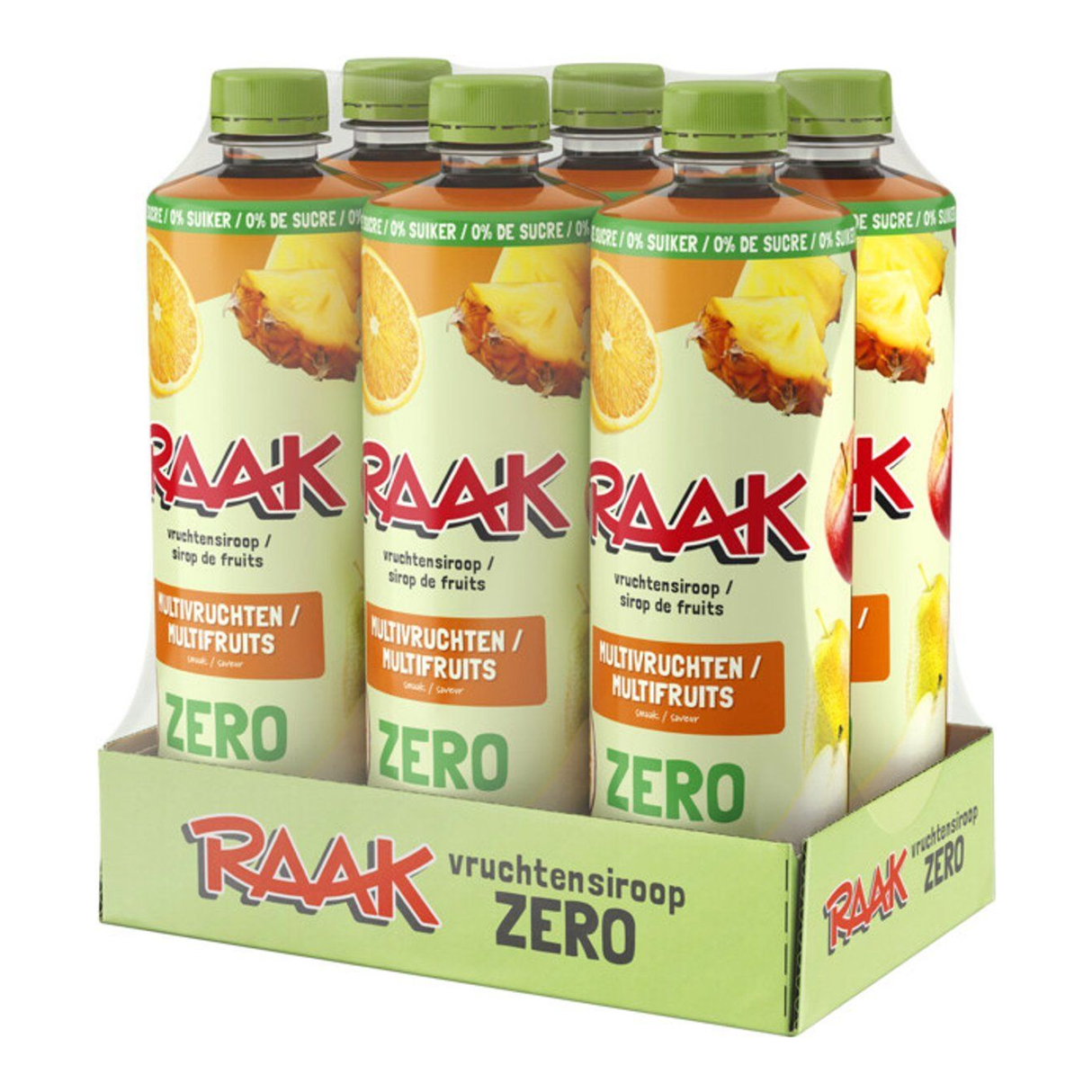 Raak vruchtensiroop multivruchten zero (6x 750ml)