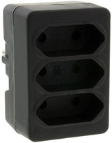 Enzo randaarde stekkeradapter 3 x euro zwart - 6175909