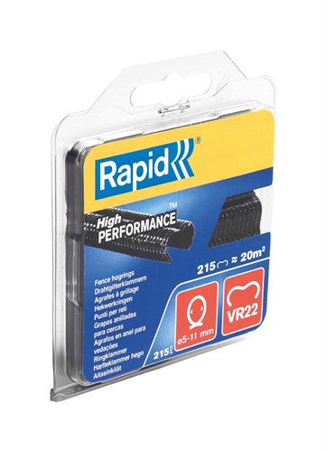 Rapid vr22 hekwerk hogringen zwart, 215 stuks - 40108804 - 40108804