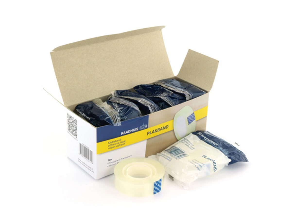 Raadhuis plakband 15mmx33m 10 rol