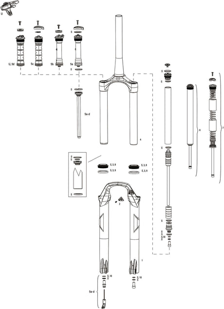 Rockshox federgabel recon silver rl susp.fork rs recon sil.rl 1,5 to 1 1 8 black