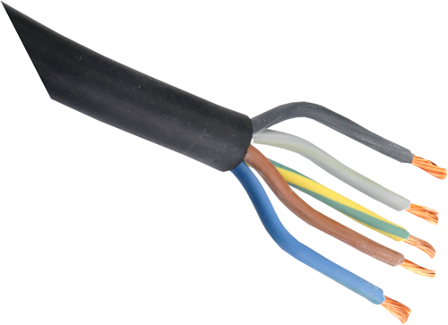 Enzo rubber kabel | glad | 5x2.5 | zwart | 2m - 03.030.37