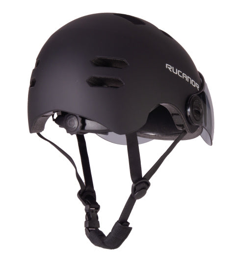 Rucanor urban sprint scooteren fietshelm vizier nt8776 zwart maat 58-61 cm (l)