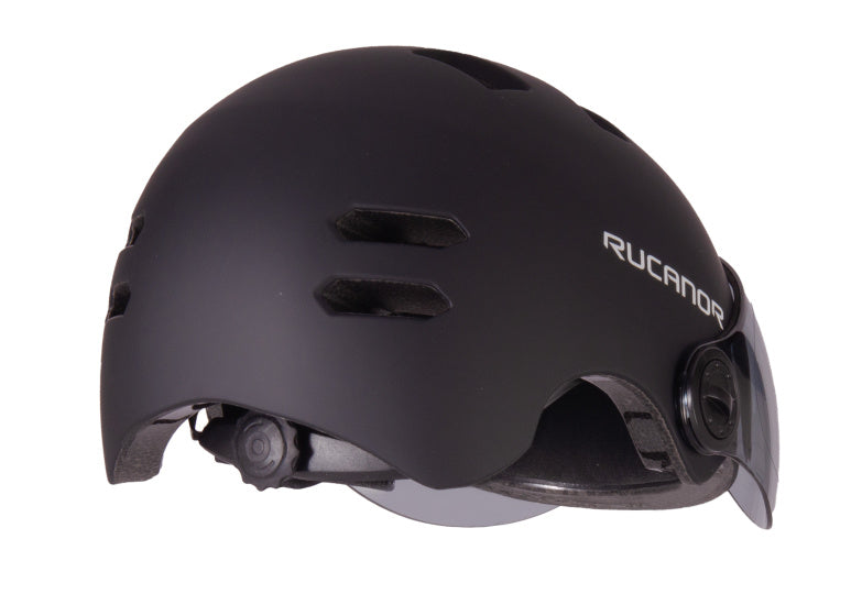 Rucanor urban sprint scooteren fietshelm vizier nt8776 zwart maat 58-61 cm (l)