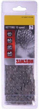 Simson Ketting Derailleur 10 fietsketting 10-speed, anti-roest coating, 116 schakels, 1 2 X5 64