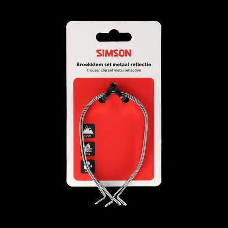 Simson broekklemmen metaal met reflectie