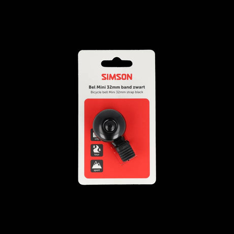 Simson bel mini 32mm flex-band bevestiging zwart