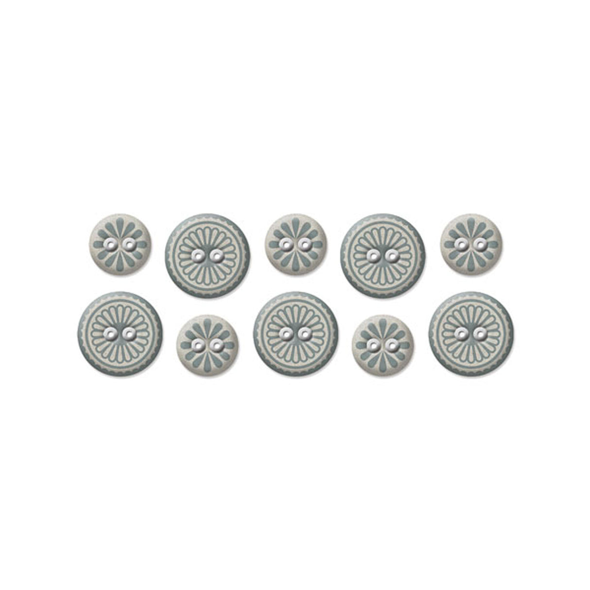 We r makers • winter frost paper fabric buttons x10