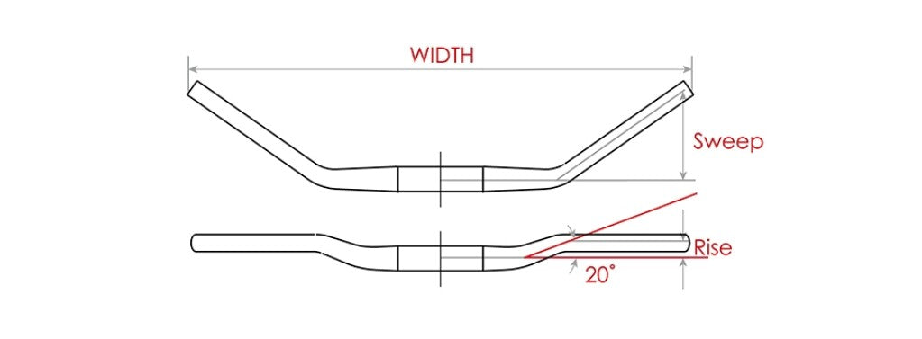 Stuur Wien Ø31.8 B=640mm, 35° gebogen - mat zwart