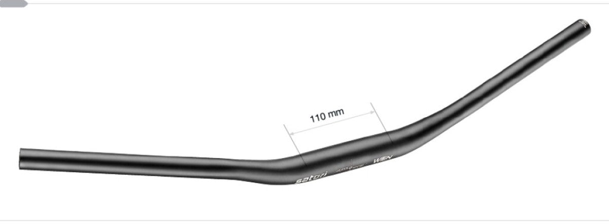 Stuur Wien Ø31.8 B=640mm, 35° gebogen - mat zwart