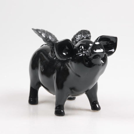 Stoobz design stoobz spaarvarken met vleugels zwart
