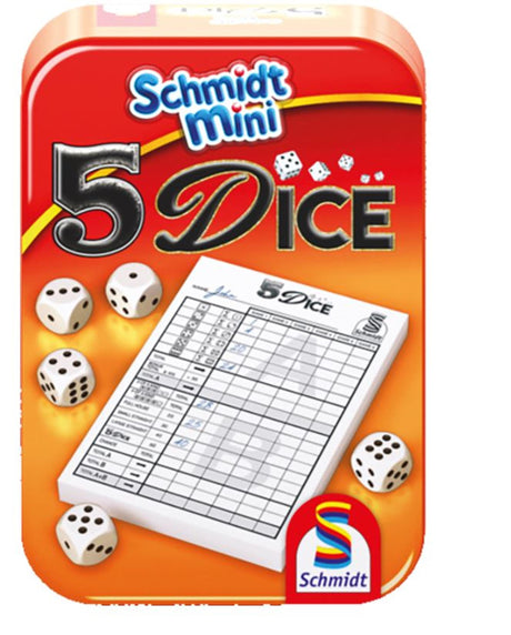 999games schmidt 5 dice dobbelspel in blik