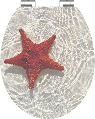 Schütte schutte mdf high gloss wc-bril red starfish met soft-close 80541