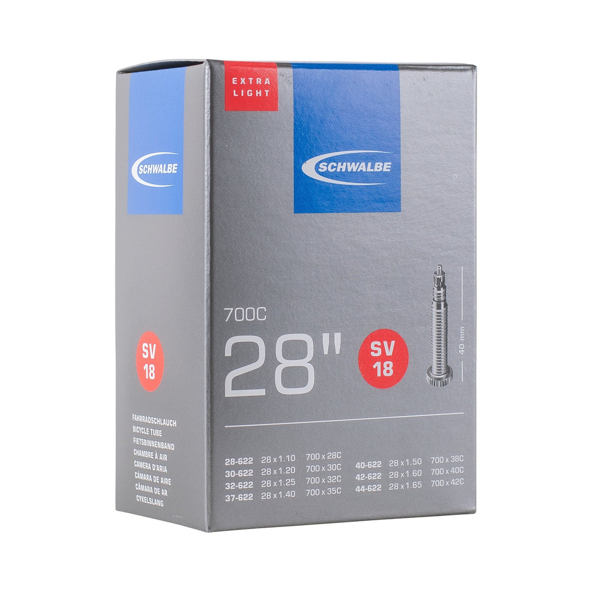 Schwalbe Binnenband SV18 Extra Light 28 28 47-622 635 40mm ventiel
