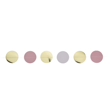 Slinger confetti roze wit goud 200cm 2 stuks