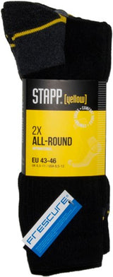 Stapp yellow all round 2-pack sokken 4410 | 699 zwart | maat 46 - 38.134.005.02