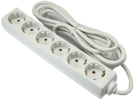 Stroomlijn tcd ra 6-voudig 5 meter snoer wit - 6672622