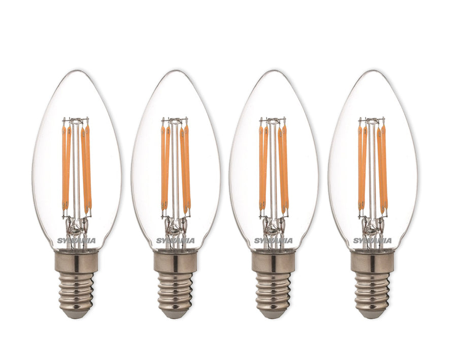 Sylvania ledlamp - e14 - 470 lm - kaars - helder - 4 stuks