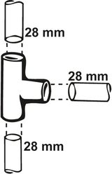 Cornat cu-soldeer t-stuk 28mm - t513028