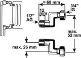 Cornat s-aansluiting voor radiator 1 2x3 4 - t591517
