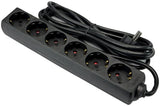 Enzo tcd ra 6-voudig 5m snoer zwart - 6672632