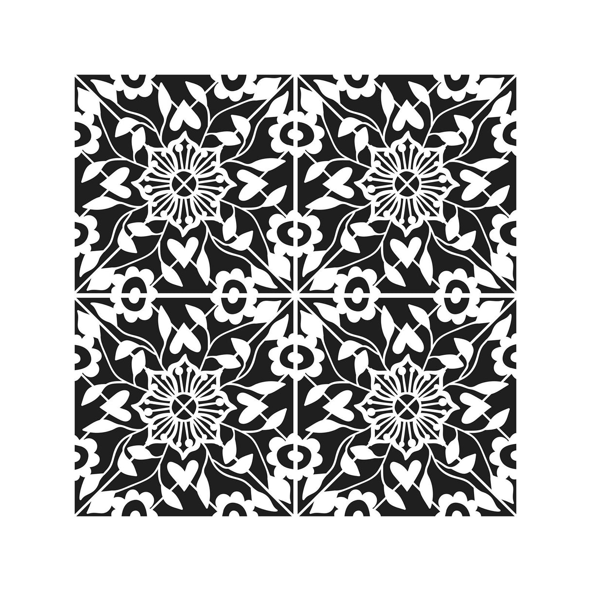 The crafter's workshop • stencil flourish tile 30,5x30,5cm